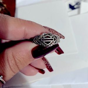 Harley Davidson womens sterling silver ring
